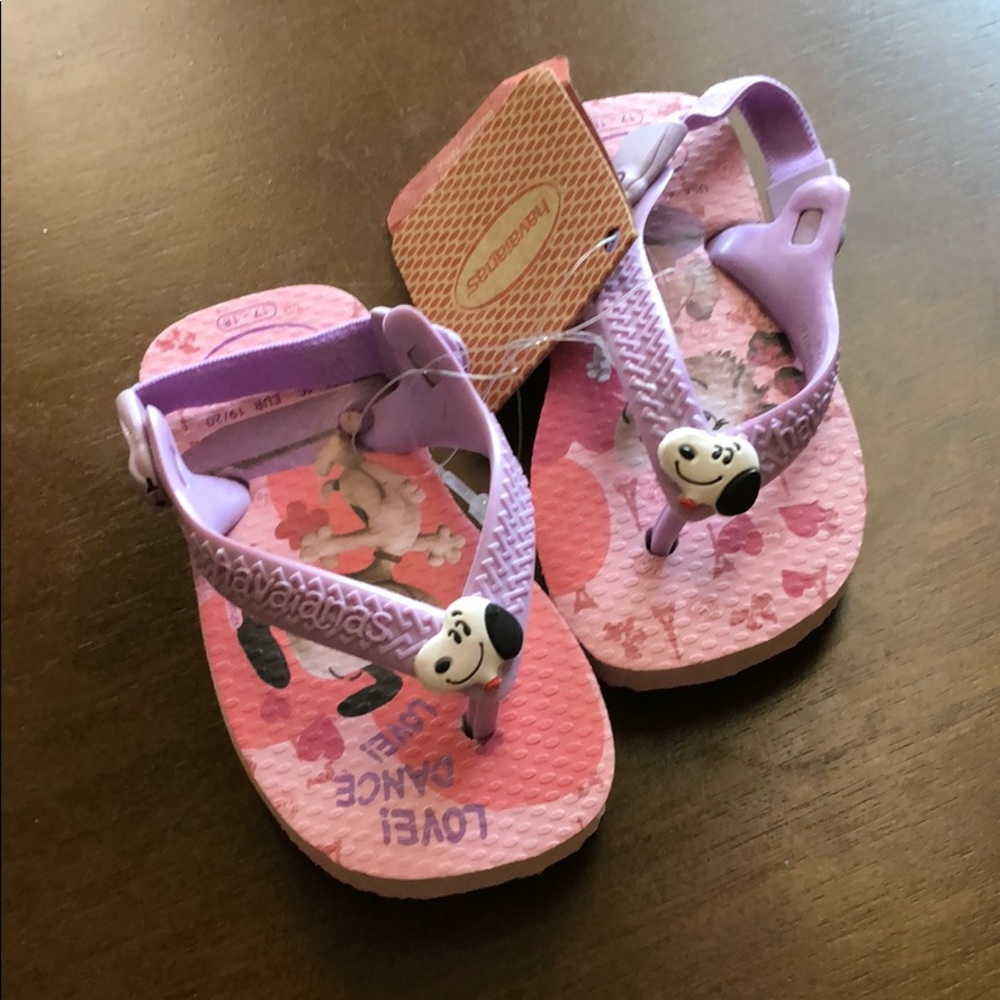 Havianas Baby Girl Snoopy Pnk Flip Flops Sandal 4C
